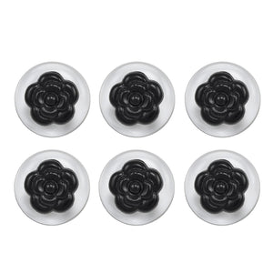 Fabulous Chanel Clear Resin Buttons with Camillia Centers - Gem de la Gem