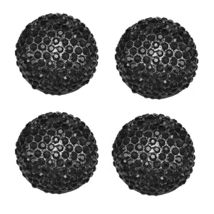 Rare Chanel Black Crystal Buttons 1" diameter - Gem de la Gem