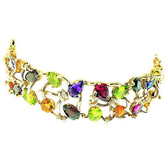 Chanel Multi Gem Gold Choker necklace - Gem de la Gem