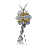 Outstanding Virginia Witbeck Chalcedony Diamond Gold Ball Necklace - Gem de la Gem