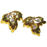 Classic Tiffany & Co. Diamond and Gold Leaf Ear Clips - Gem de la Gem