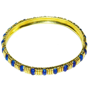 Classic Tiffany & Co. Gold and Blue Enamel Bangle Bracelet - Gem de la Gem